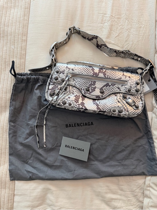 Balenciaga Handbags - Balenciaga Le Cagole Giant Studs Sling Bag Python Embossed Leather